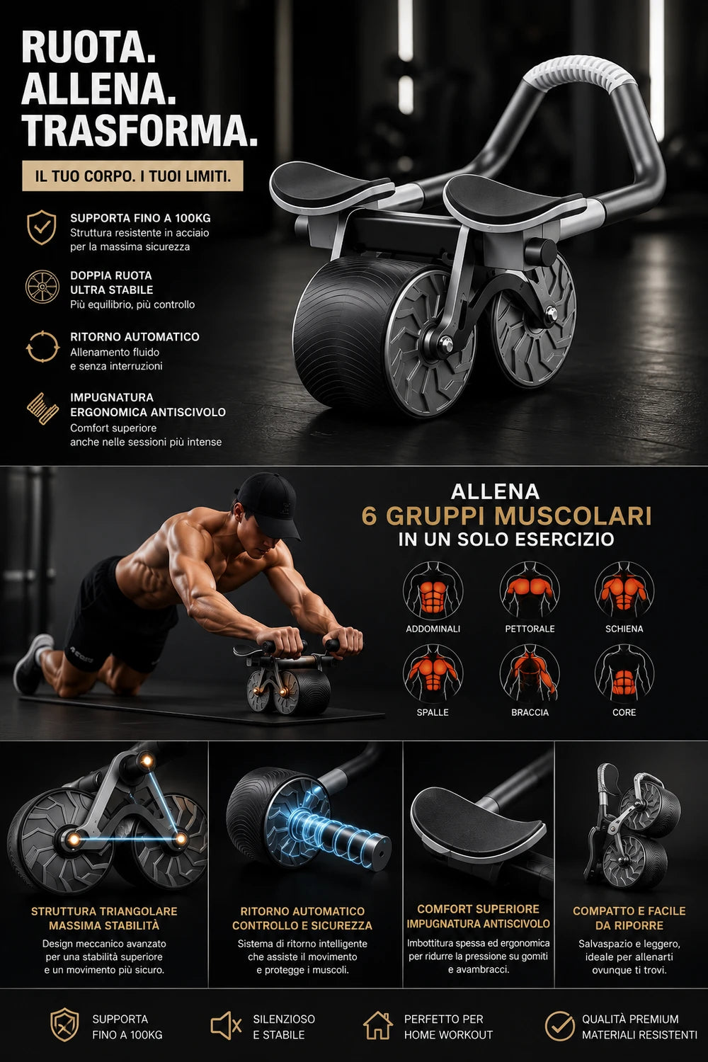 Automatic Rebound Abdominal Wheel