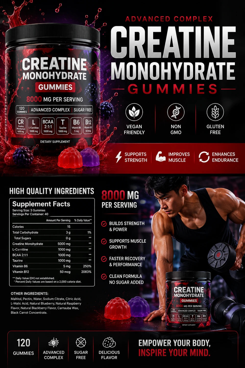 Creatina Monoidrato Gummies – Muscle Boost