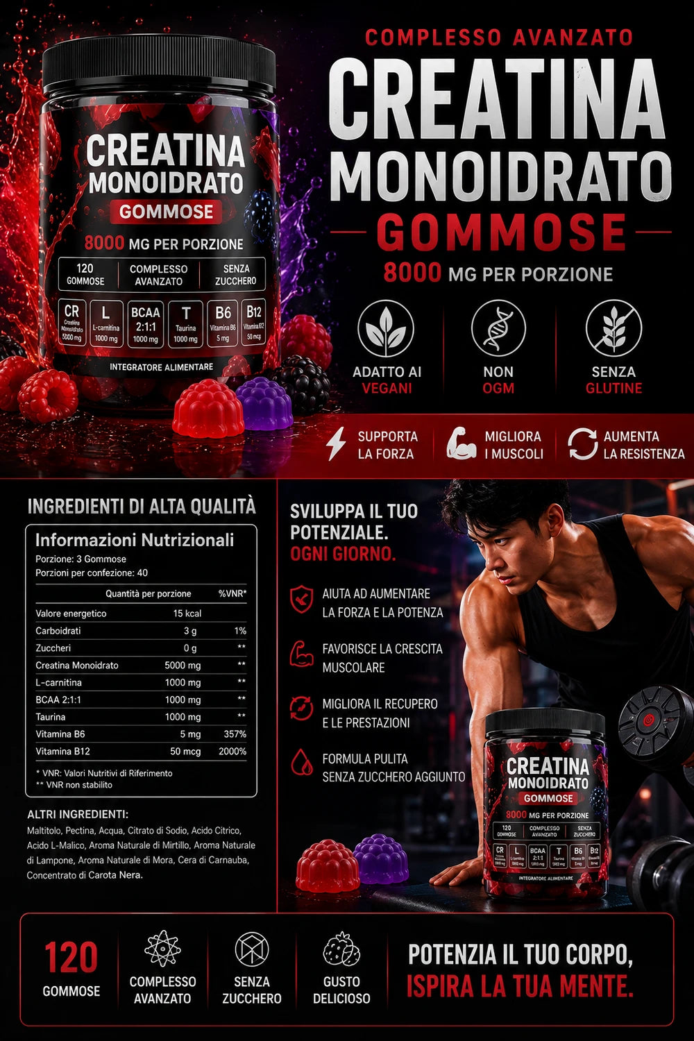 Creatina Monoidrato Gummies – Muscle Boost