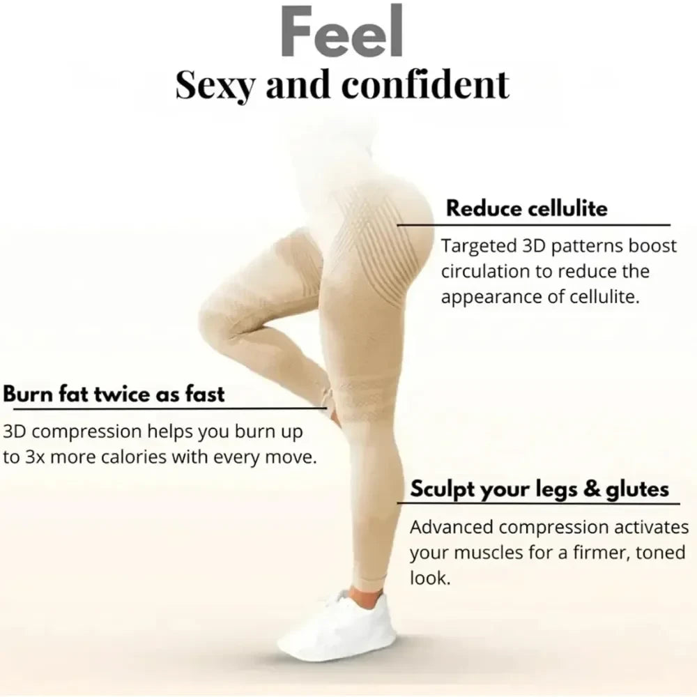 Leggings 3D Anticellulite a Vita Alta