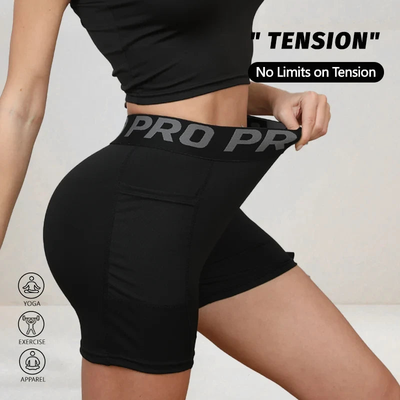 Shorts sportivi elastici con cintura