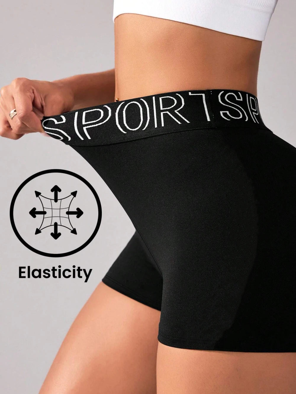 Shorts sportivi elastici con cintura