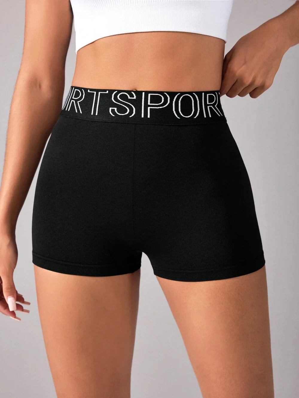 Shorts sportivi elastici con cintura