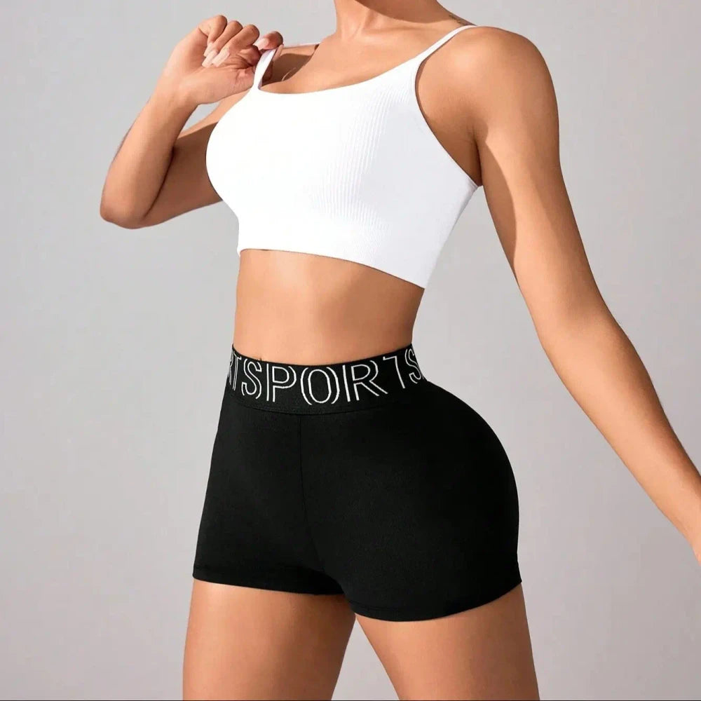 Shorts sportivi elastici con cintura