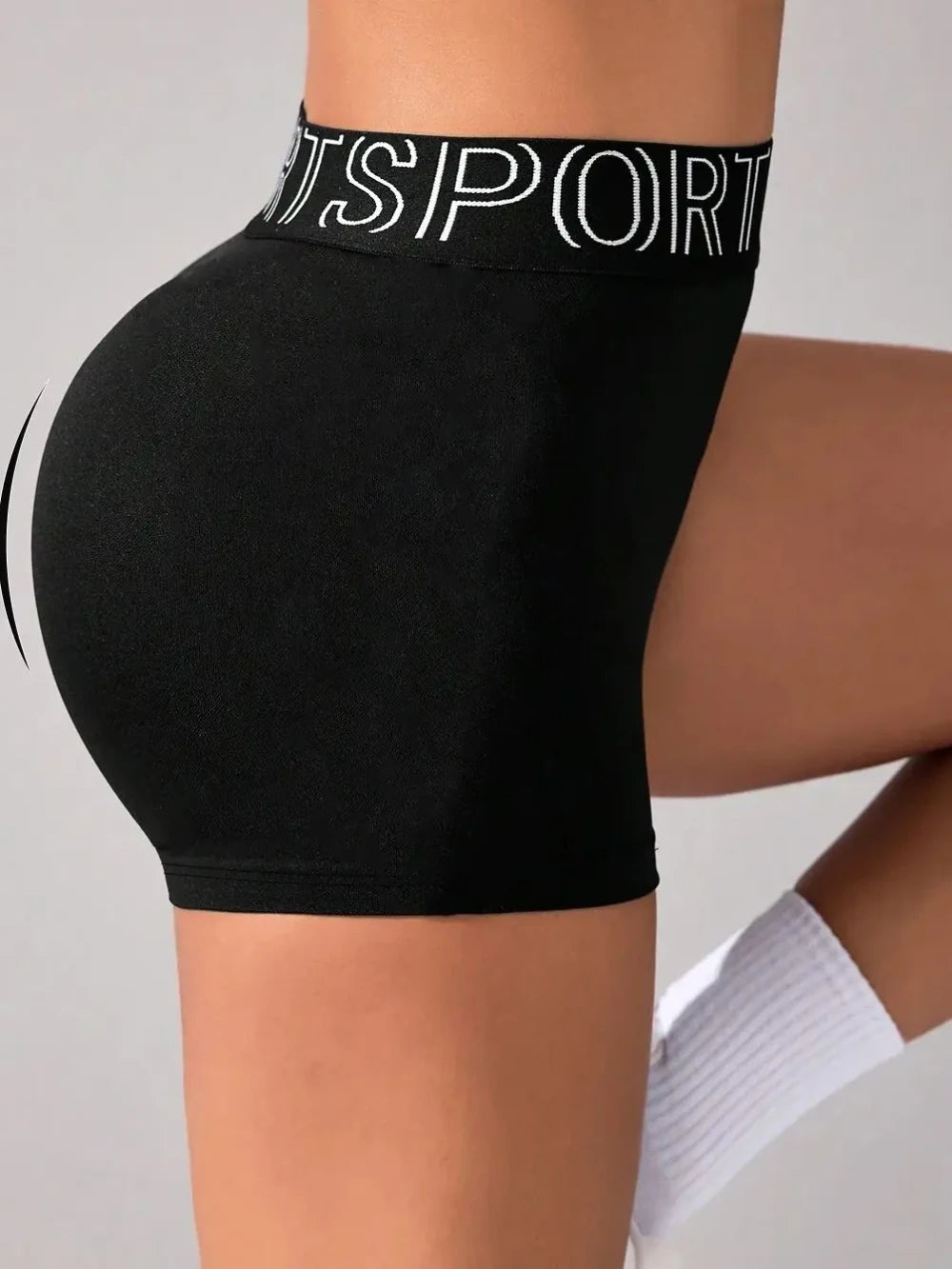 Shorts sportivi elastici con cintura