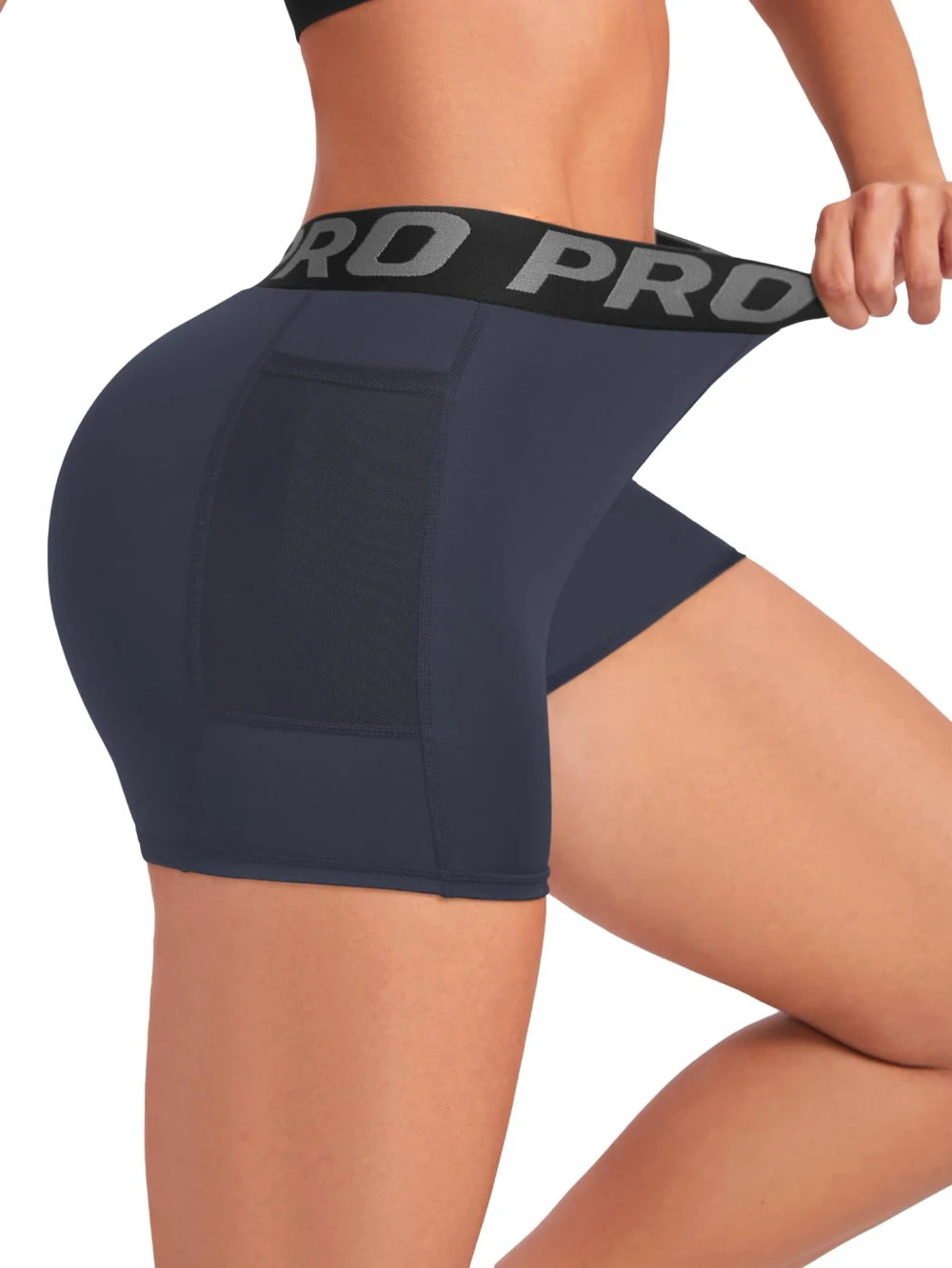 Shorts sportivi elastici con cintura