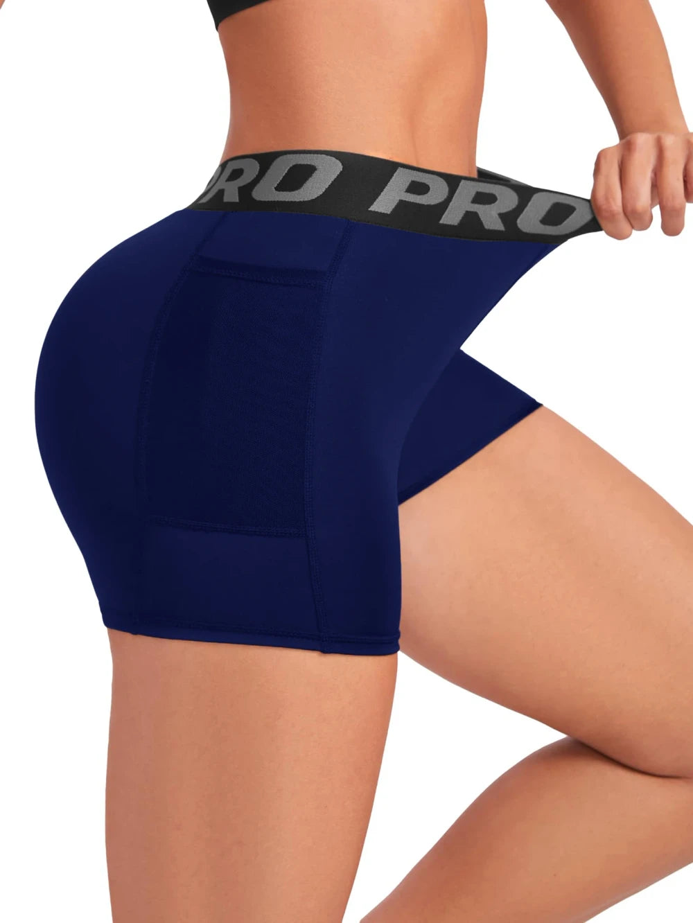 Shorts sportivi elastici con cintura
