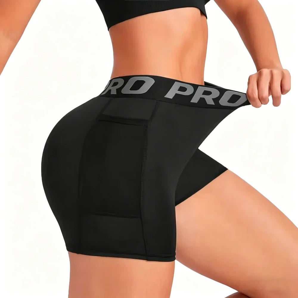Shorts sportivi elastici con cintura
