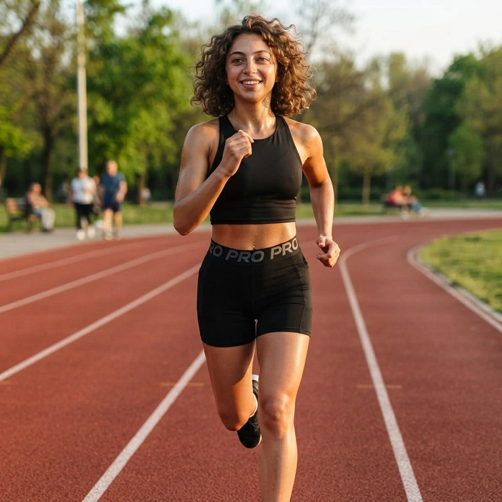 Shorts sportivi elastici con cintura
