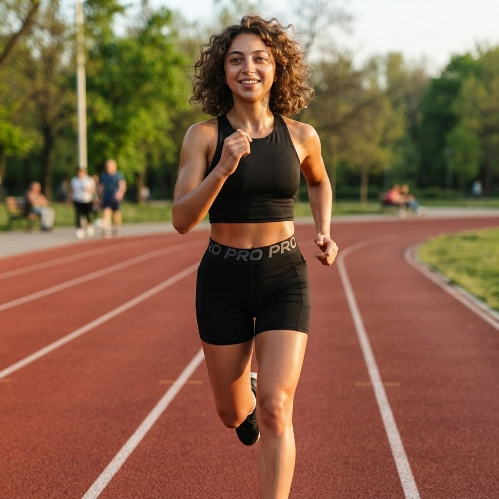 Shorts sportivi elastici con cintura