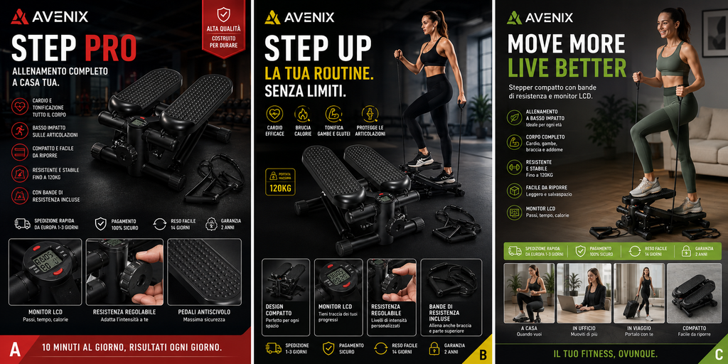 Mini Stepper Fitness con Display LCD e Resistenza Regolabile