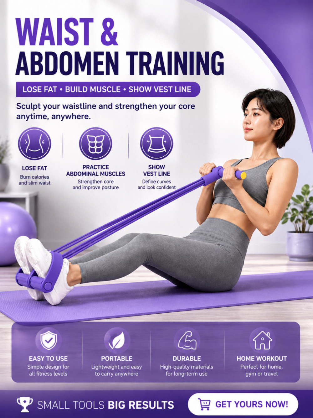 Tenditore Elastico Addominale per Fitness Domestico