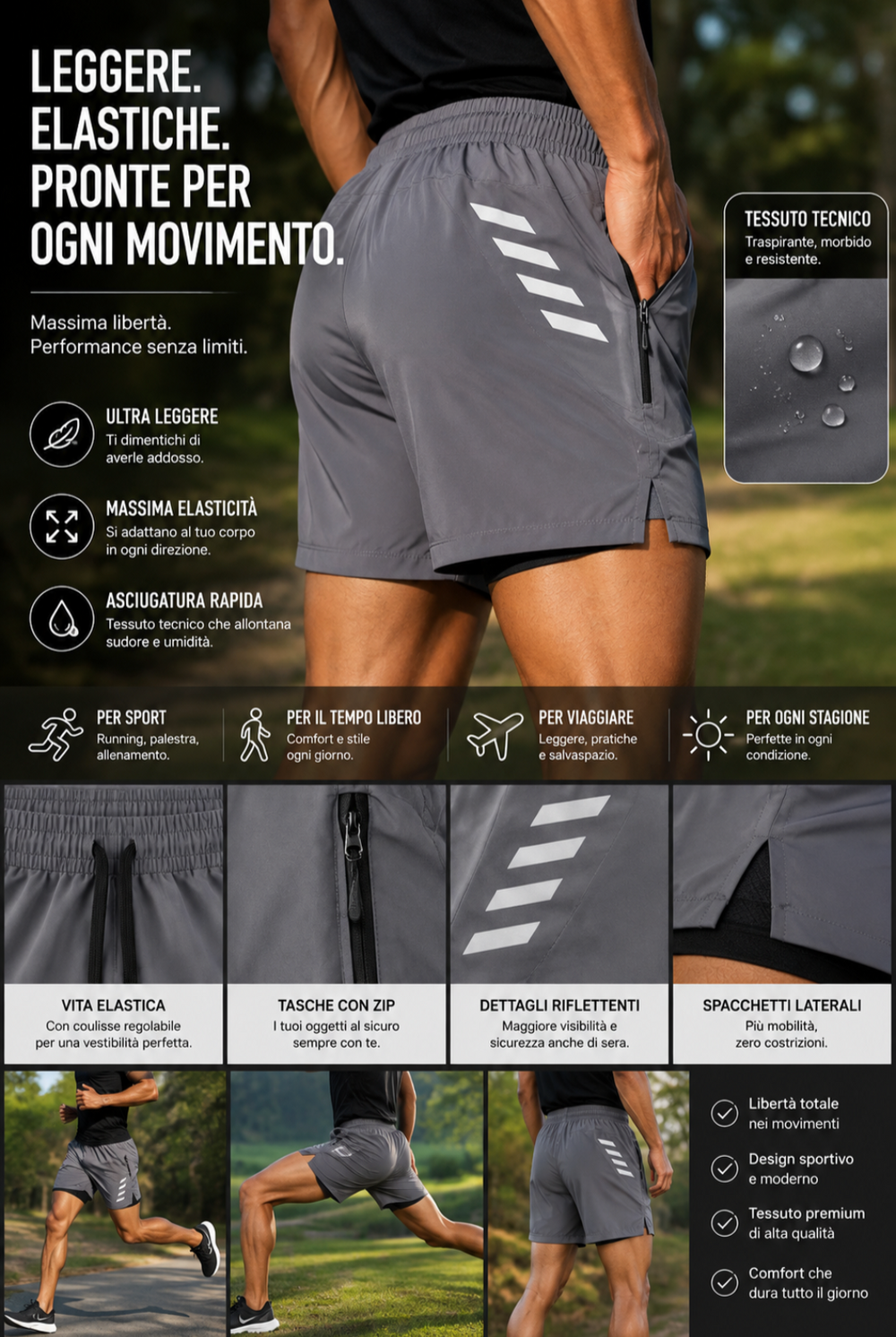 Shorts da corsa estivi