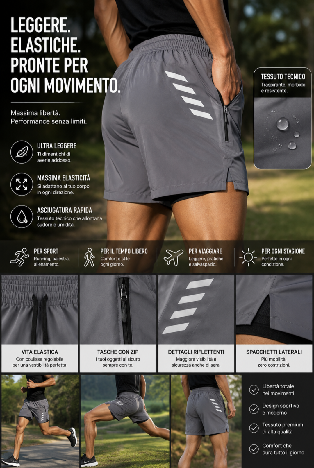 Shorts da corsa estivi
