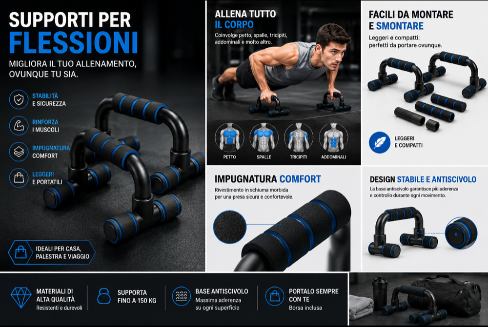 Supporto per Flessioni Pieghevole