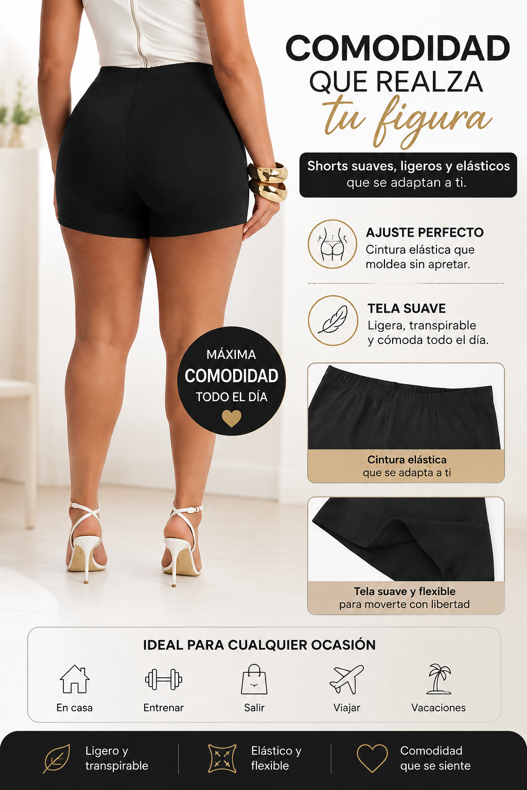 Shorts sportivi elastici yoga